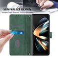 thumbnail image 3 of MonsDirect for 7.6 inch Samsung Galaxy Z Fold 3 2022 2021 Case, Slim Suede Leather Stand Folio Cover with Auto Sleep/Wake Card Slots & Hand Strap Anti-Fall Protective Case for Galaxy Z Fold 3, Green, 3 of 7