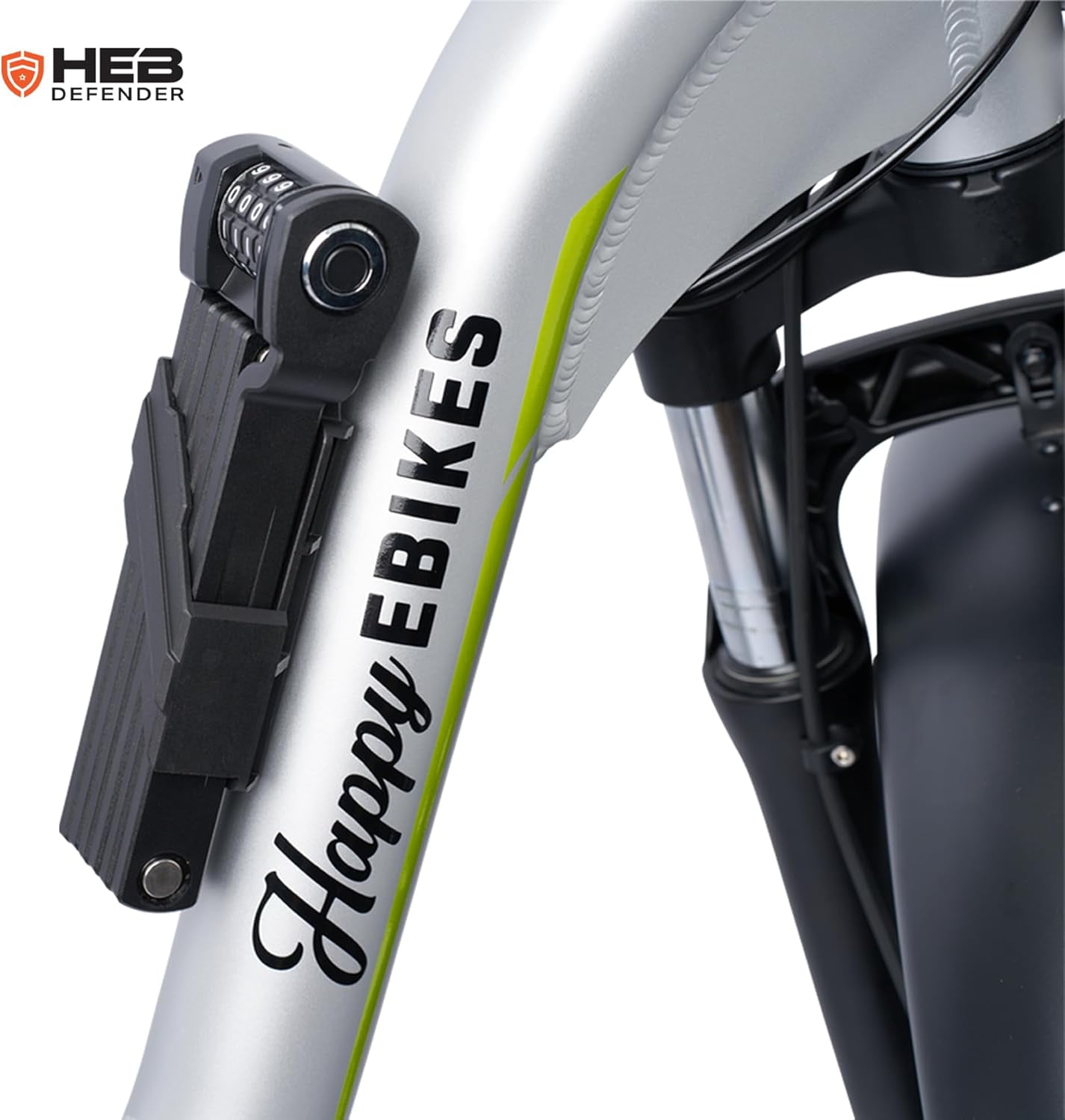 HEB Defender Folding Bike Lock - Heavy Duty Bike Lock - Anti-Theft-Foldable Bike Lock, Combination Bike Lock for Ebikes, MTB, Scooters, & Bicycles (33.5 inch Compact Combination Lock, 1, Count)