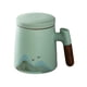 thumbnail image 1 of Taza de té de cerámica, taza de té, taza de café expreso, taza de la mañana, taza de té de hojas sueltas, taza de café para tienda, hotel, oficina, azul claro, 1 of 9