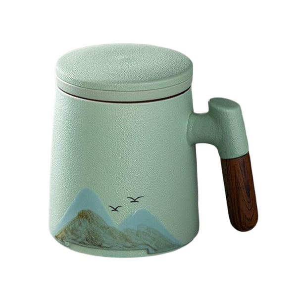 Taza de té de cerámica, taza de té, taza de café expreso, taza de la mañana, taza de té de hojas sueltas, taza de café para tienda, hotel, oficina, azul claro