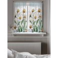 thumbnail image 5 of Vintage Flowers Tier Curtains 45 Inch Length,Sheer Curtains for Bedroom Living Room Window White Daisy Spring Floral Summer Botanical Small Half Window Kitchen Curtains & Drapes 27.5"x45" 2 Panels, 5 of 6