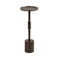 thumbnail image 4 of Kate and Laurel Truxton Modern Round Metal Drink Table, 9 x 9 x 22, Bronze, Transitional Cast Aluminum Pedestal Table for Use as Indoor Plant Stand or Living Room Decor, 4 of 8