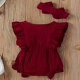 thumbnail image 2 of MesaSe Baby Romper Hair Band Set Infant‘s Fly Ruffled Sleeve Jumpsuit, 2 of 5
