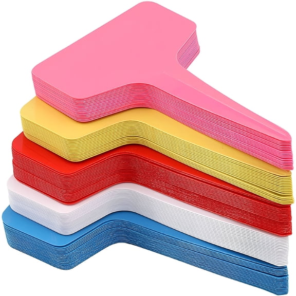 ZULAR 100 PCS Plastic Plant Labels T-Type Garden Stake Tags Waterproof Plant Markers Reusable Plant Signs for Outdoor Indoor Nursery Potted Plants Seed,White