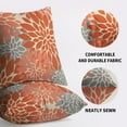 thumbnail image 5 of Orange Grey Gray Pillow Covers 18X18 Inch Set of 2, Fall Colored Modern Geometry Dahlia Floral Print Decorative Throw Pillow Covers Outdoor Farmhouse Cushion Case for Couch Sofa Bed Decor, 5 of 5