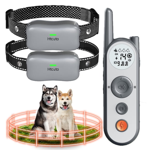 Sistema inalámbrico de vallas para perros Htcuto para 2 perros con 2 collares