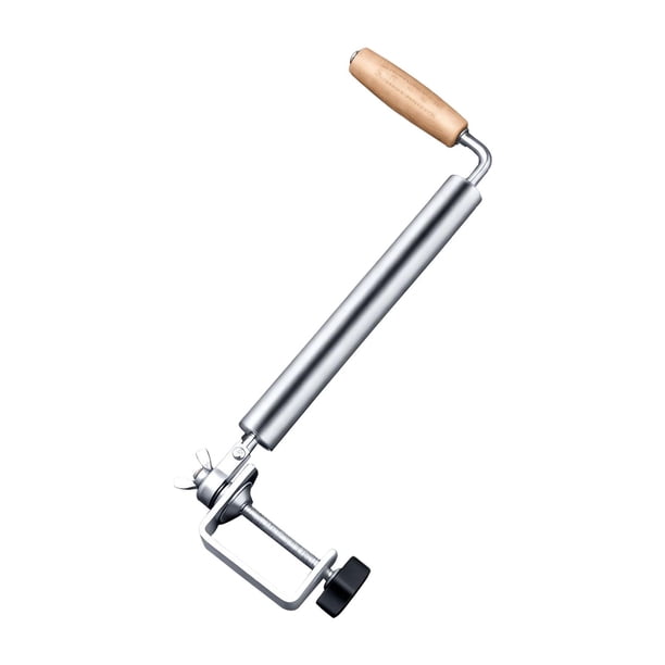 Rodillo de Amasar de Acero Inoxidable, Ideal para El Hogar, con Abrazadera de Escritorio Y Mango de Madera para Pasta, Fideos, Pizza, Galletas Y Repos