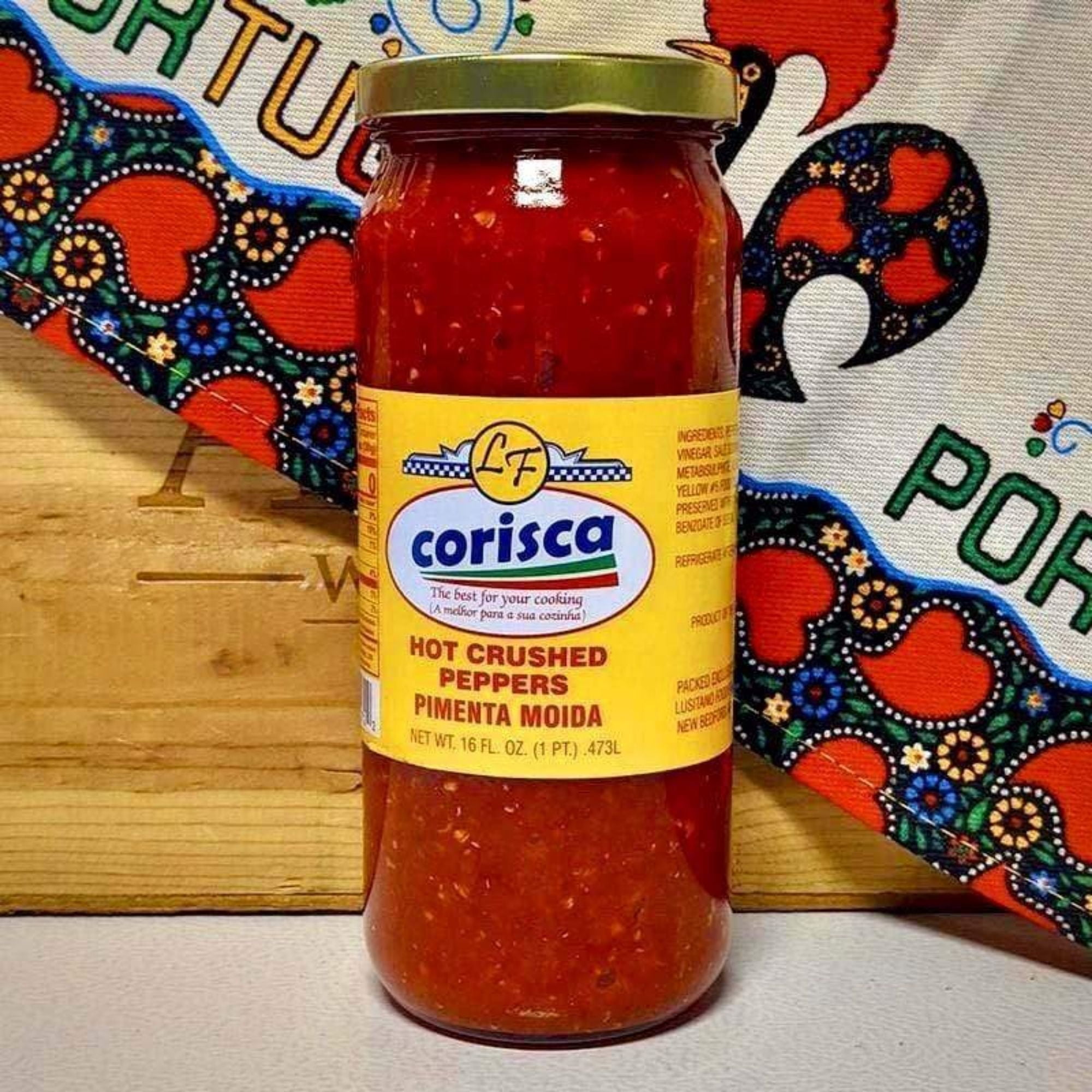 Corsica Hot Crushed Peppers Pimenta Moída 16 oz (1 PT), Spicy Portuguese Style Ground Pepper Paste & Cooking Condiment