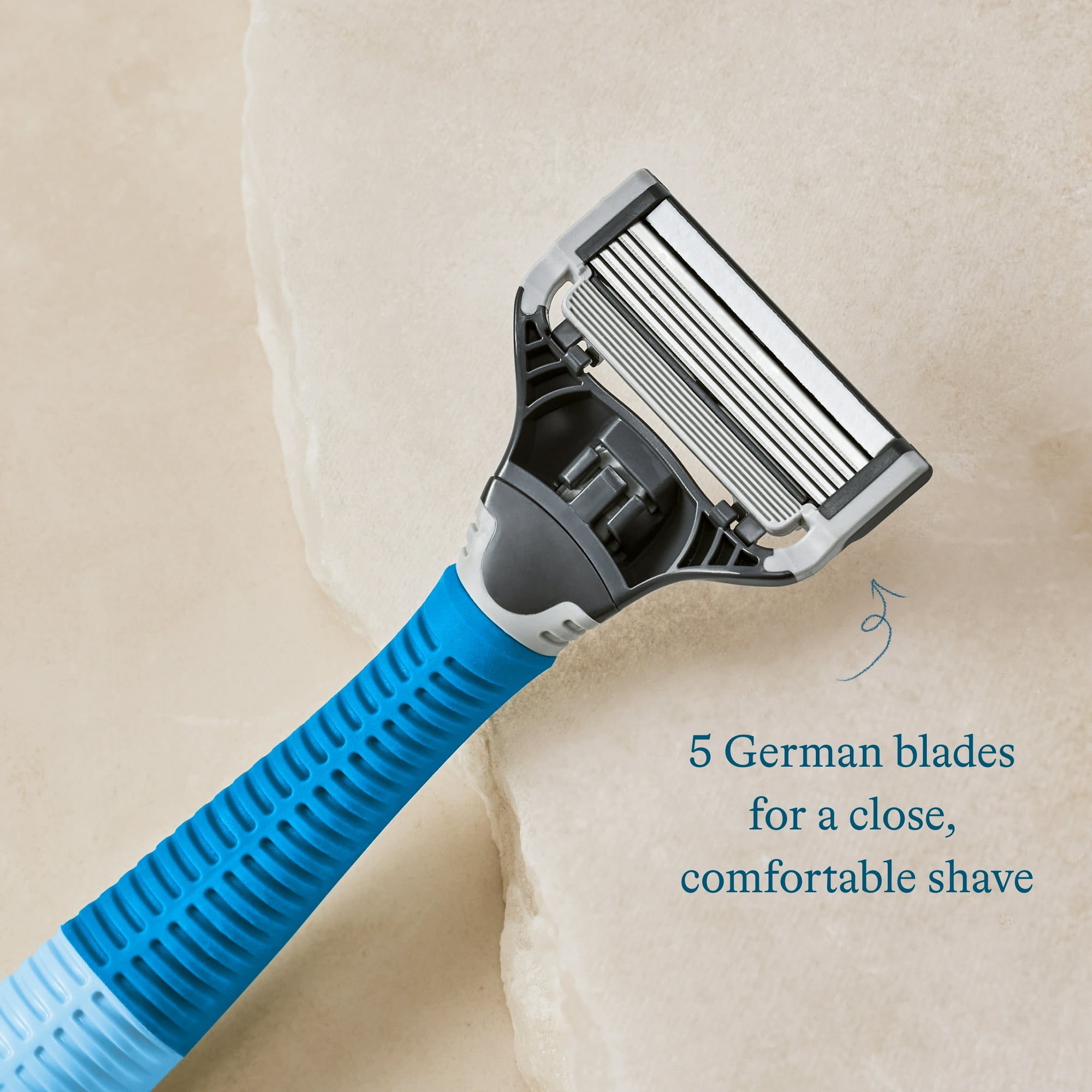Harry's Shaving Razor for Men with 2 Razor Blade Refill Cartridges, Glacier Blue (4 Pack)
