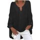 thumbnail image 2 of Camisas de vestir para mujer,Blusa de mujer con cuello en V, camiseta de manga larga, top holgado informal, tejido de imitación de tela, ideal para el hogar y el uso diario, sopatenor, 2 of 9