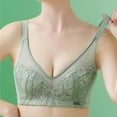 thumbnail image 2 of Elainilye Fashion Bras For Sagging Breasts Thin And Seamless Underwear Gathered Support Bra Breathable Wirefree Bra,Green, 2 of 4