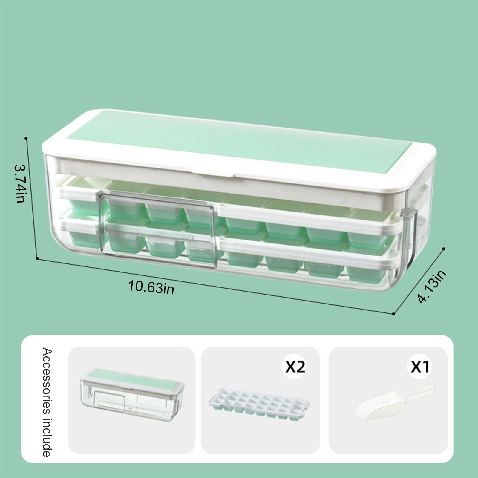Wovilon Ice CubesTray Kitchen Gadgets Kitchen Utensils Set Ice Tray With Lid And Storage Bin For Freezer, Frozen Ice Cubes Making, Freezer Ice Cubes Box, One Second Out Of The Ice Silicone Ice Tray