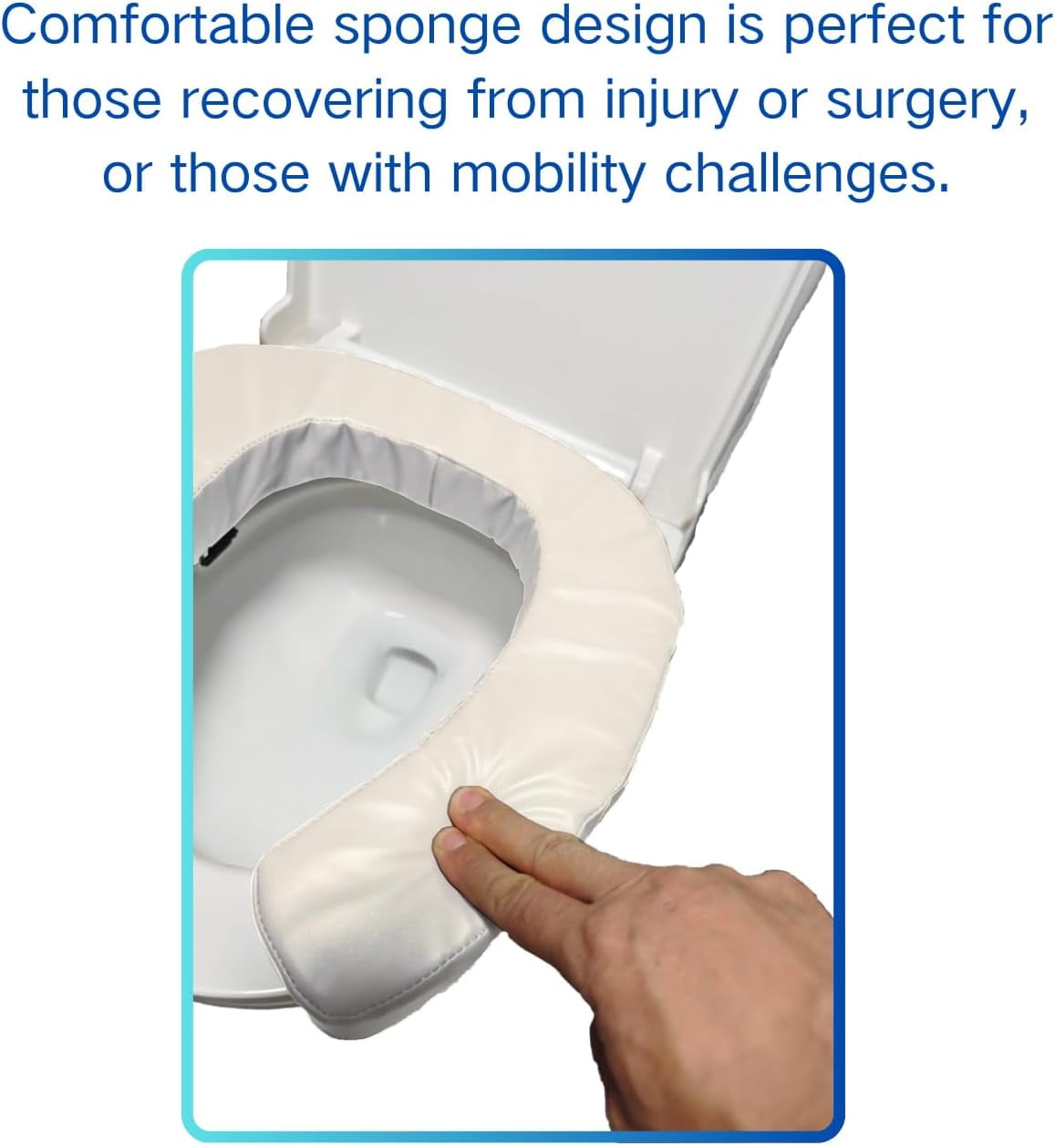 Ristpal Soft Padded Toilet Seat Cushion with 2-Inch High-Density Foam & Waterproof PU Fabric, U-Shape Padded Toilet Cushion - Secure Hook & Loop Tape, Fits Standard/Elongated Toilets (Beige)