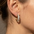 thumbnail image 3 of Pompeii G/VS 4Ct Pear Shape Diamond Hoops 14k Yellow Gold Lab Grown Women's Earrings, 3 of 6