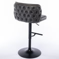 thumbnail image 6 of Modern Round PU Leather Bar Stools Dining Room Breakfast Round Dining Chair with Metal Footrest for Home Pub and Kitchen Island (Dark Gray,Set of 2), 6 of 9