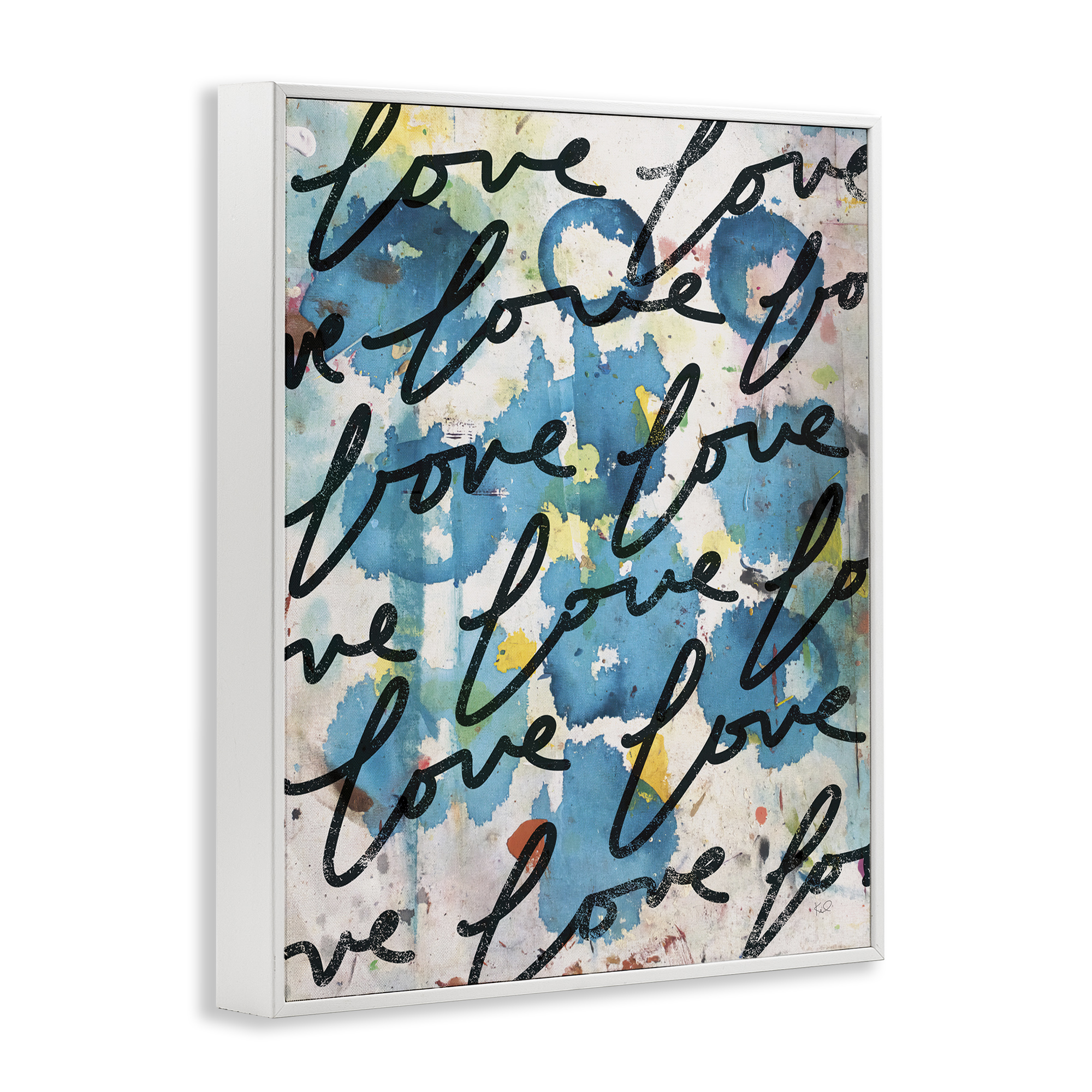 Stupell Industries Urban Love Pattern Typography Painting White Framed Art Print Wall Art, 11 x 14