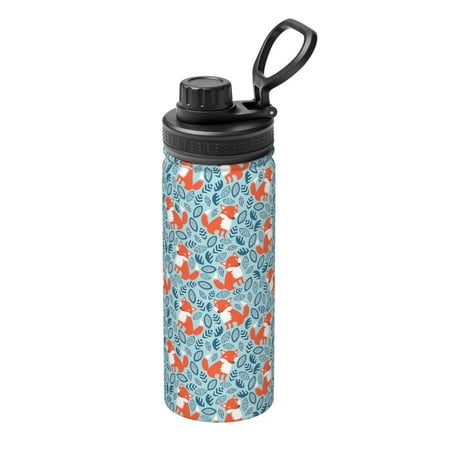 

Gaeub Abstract leaves fox Print Stainless Steel Water Bottle 18oz Sports Insulated Kettle for Women Men Suitable as a Gift