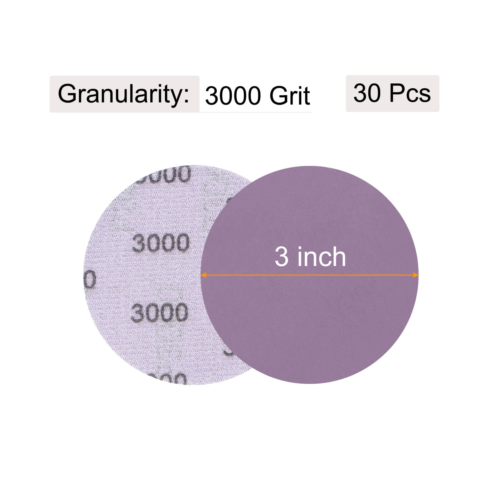 Unique Bargains Sanding Discs Hook & Loop Aluminum Oxide Sandpaper 3000 Grit