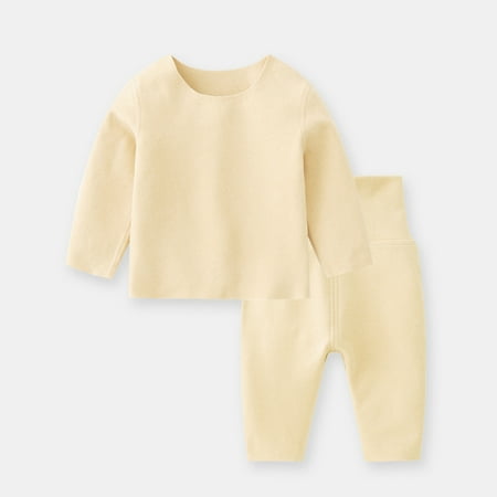 

GERsome Baby Infant Keep Warm Long Sleeve Tops Pants Trousers Solid Color Clothes Set