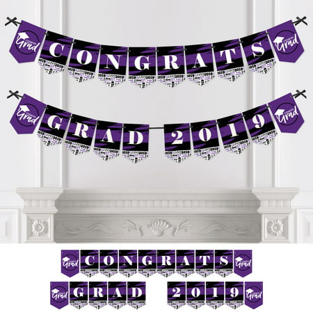 Purple Grad - Best is Yet to Come - Purple Graduation Bunting Banner - Party Decorations - CONGRATS GRAD
