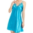 thumbnail image 5 of GigrtiJin Women's Satin Nightgown V Neck Lace Spaghetti Strap Nightdress Casual Comfy Solid Color Thin Sleepwear, 5 of 7