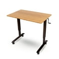 thumbnail image 2 of Stand Up Desk Store Crank Adjustable Height Rolling Standing Desk (Black Frame/Bamboo Top, 48" Wide), 2 of 5
