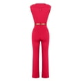 thumbnail image 5 of LMOIPLI Women's Long Pants Rompers Dressy Jumpsuits V Neck Wide Leg 2024 Sleeveless for Women Red,M, 5 of 5