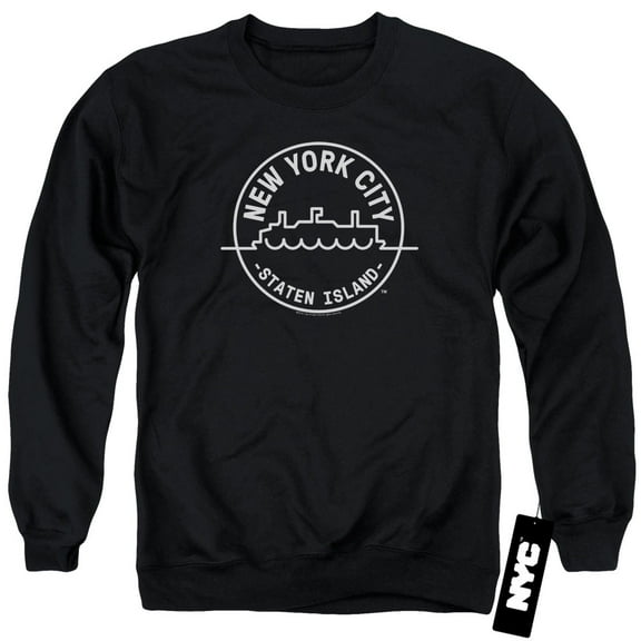 New York City See Nyc Staten Island Adult Crewneck Sweatshirt Black