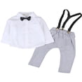 thumbnail image 1 of Little Gentleman Newborn Baby Boy Clothes White T-shirt Tops + Overalls Suspender Trouser 2PCS Outfit Spring Autumn Suit, 1 of 6