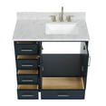 thumbnail image 6 of Ariel Stafford 37 Inch Single Right Offset Rectangle Sink Vanity With Carrara White Marble Countertop W/0.75" Edge In Midnight Blue, 6 of 9