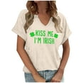 thumbnail image 3 of HongQid Womens St Patricks Day Shirt V Neck Irish Lucky Paddy's Day Graphic Short Sleeve Tee Tops, 3 of 4