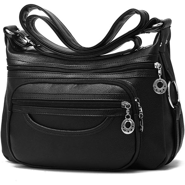 LHSHIDU Women Crossbody Bag Leather Handbag Pocketbook Lightweight Shoulder Purse