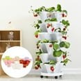 thumbnail image 2 of HEVIRGO Plastic Stackable Vertical Flower Plant Pot Holder Garden Planter Decor,White, 2 of 10