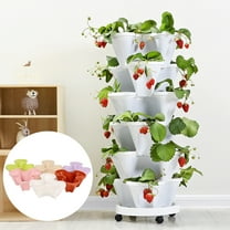 Dream Lifestyle 14.76" x 6.69" White Plastic Stackable Plant Pot