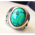thumbnail image 4 of Tibetan Turquoise Ring, Silver Jewelry, 925 Silver Ring, Father's Day, AAA Natural Turquoise, December Birthstone Ring, Heavy Mens Ring, Spiritual Healing Gemstone, Christmas, Signet Mens Ring, 4 of 6
