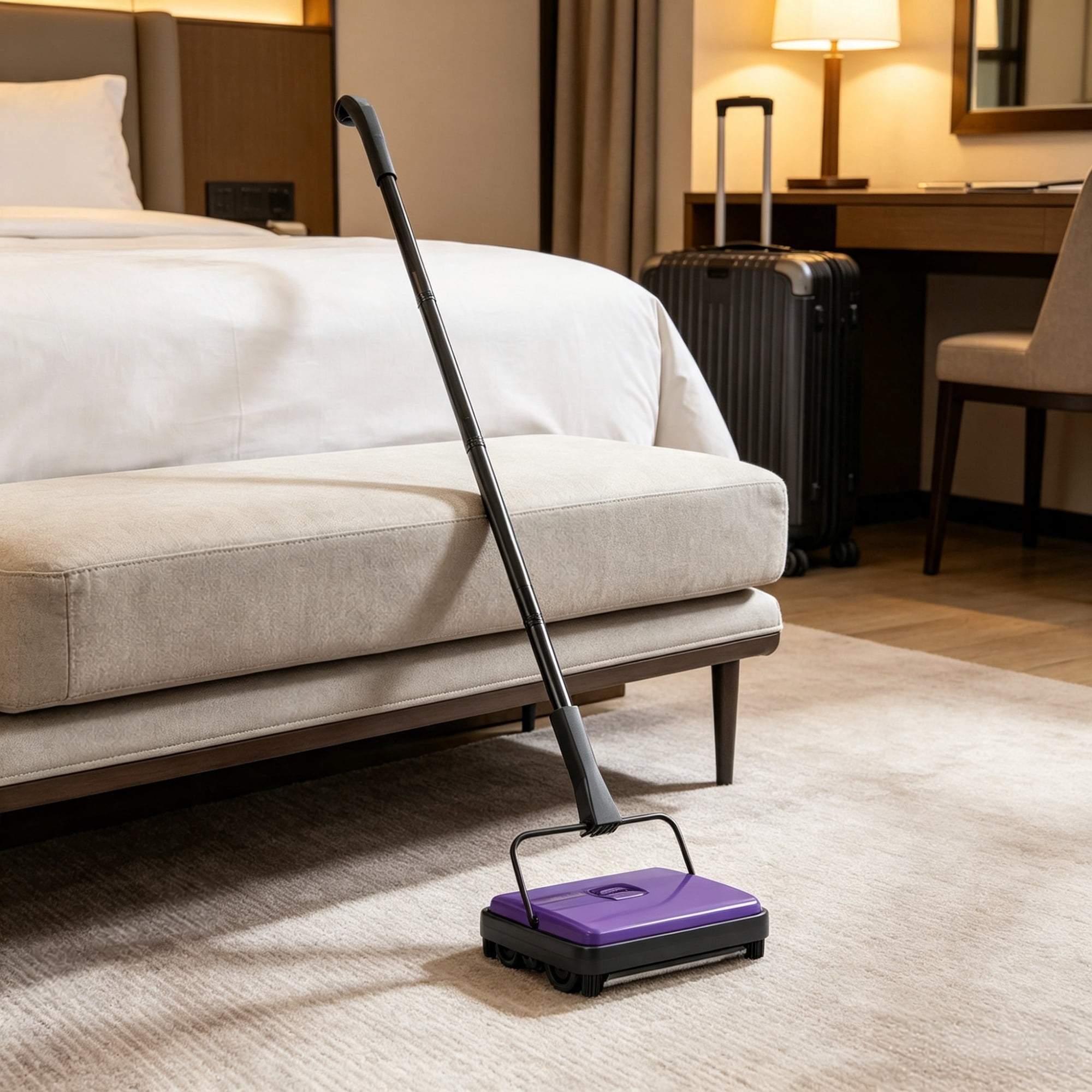 6.7" Manual Carpet Sweeper, Floor Sweeper with 300 ml Dustbin for Pet Hair & Home Office