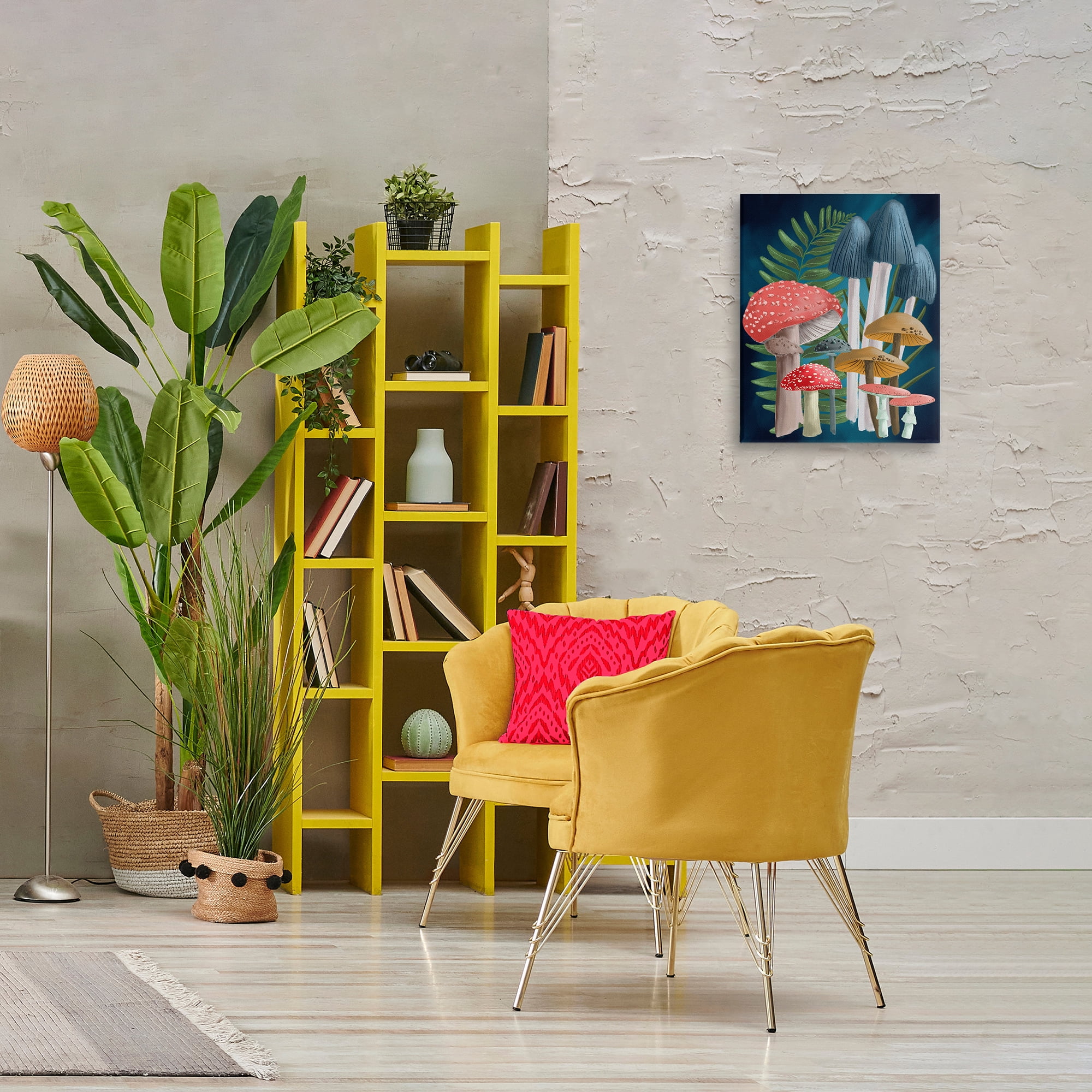 Stupell Industries Forest Fern & Mushrooms Botanical & Floral Painting Gallery Wrapped Canvas Art Print Wall Art, 16 x 20