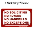 thumbnail image 4 of 2 Pack No Soliciting, No Flyers Stickers for Office, Residence, Home, Weatherproof, Water Resistant, Indoor and Outdoor, Easy Peel and Stick, Highly Reflective Vinyl Decal (9x12 inches), 4 of 4