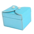thumbnail image 4 of Mini Joyero Caja De Almacenamiento De Exhibición De Maquillaje De de material cuero Con Compartimientos De -dix.5 X 9 X 8 Azul Yinane Organizador de joyas de PU para mujeres, 4 of 7