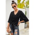 thumbnail image 2 of ABPHQTO Top negro con botones para mujer, 2 of 5
