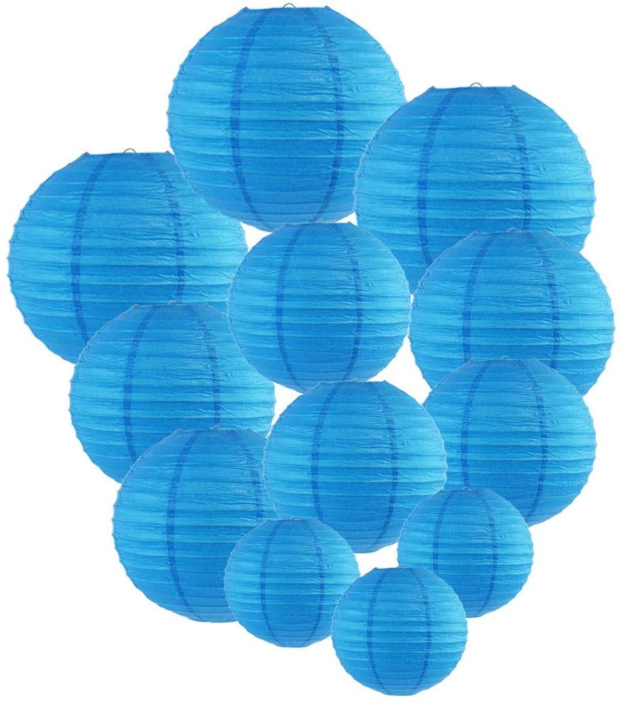 Just Artifacts Decorative Round Chinese Paper Lanterns 12pcs Assorted