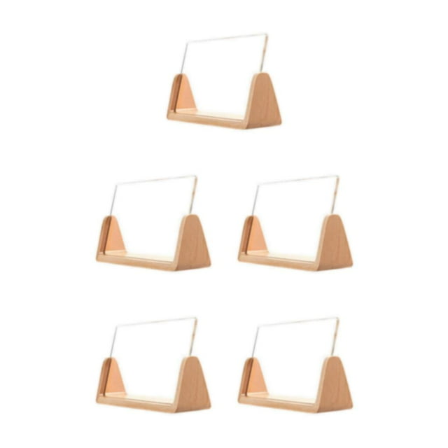 kurtrusly Photo Frame Picture Frames Wooden Base Decor Home Acrylic Cover 5inch Clear 5 Inch 5Set