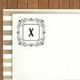 thumbnail image 2 of Printtoo Alphabet X Monogram Initial Square Swirl Border Self Inking Rubber Stamp Office Stationary, 2 of 7