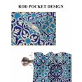thumbnail image 6 of Vintage Morocco 2 Panel Kitchen Curtains for Small Windows, Traditional Tribal Abstract Geometric Blue Bathroom Tier Curtain, Short Window Treatment for Bedroom/Living Room 55"x24", 6 of 6