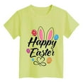 thumbnail image 4 of Girls Shirts Easter Letter Print Shirt Short Sleeve Round Neck Tee Tops Daily Outerwear Summer Tees Kids Clothing Light Green 10-11 Years, 4 of 4