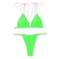 thumbnail image 5 of Saving UTSJKR Two Piece Bikini Sets for Women Sexy Spaghetti Strap Bikini Top Women Swimsuits Tummy Control Swimsuit with Built in Bra Green S, 5 of 8