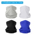 thumbnail image 3 of Uxcell Neck Gaiter, 4 Pack Breathable Face Cover Scarf for Cycling, Black, White, Gray, Dark Blue, 3 of 6