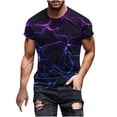 thumbnail image 2 of Qertyioot Clearance Hommes Été Col Rond Imprimé Casual Manches Courtes Col Rond Top/chemise, 2 of 5