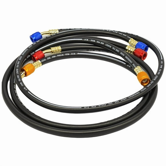 1.8M 3 Set Black Anti-Explosion Refrigerant Tube for R12, R22, R134A, 404,502,HVAC Automotive Refrigerant Charging Kit