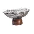 thumbnail image 3 of Frutero con pedestal, soporte para aperitivos, decoración, cuenco de vidrio, bandeja, cesta de frutas con pie para centro de mesa, regalo de inaugurac Gris, 3 of 9
